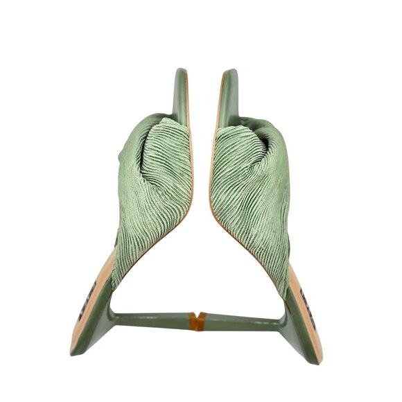 VICI Green Strappy Heeled Sandals Women 8.5 Straight Comfortable Square Toe 4 In - Picture 6 of 13